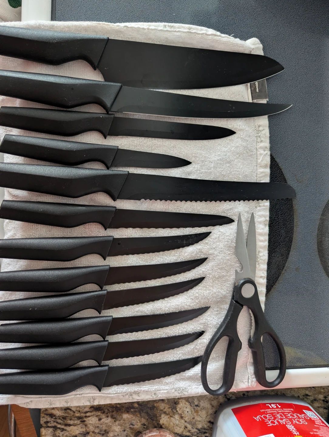 Syvio Black Kitchen Knife Block Set - photo 3