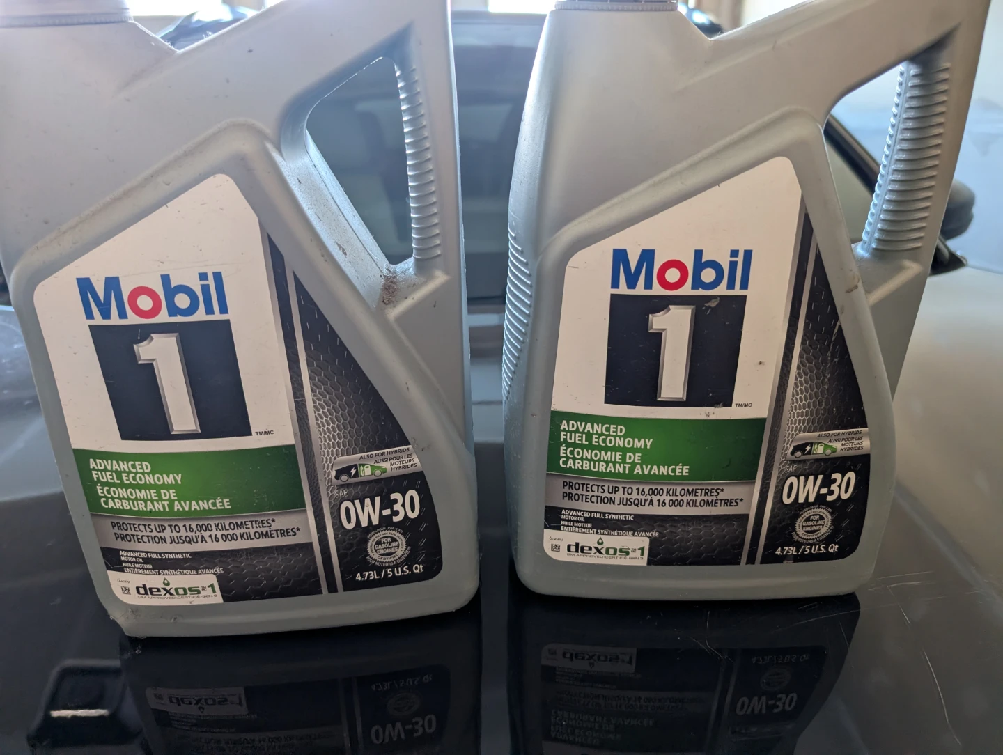 Two 4.73L Jugs of Mobil 1 0W-30 Advanced Fuel Economy Oil