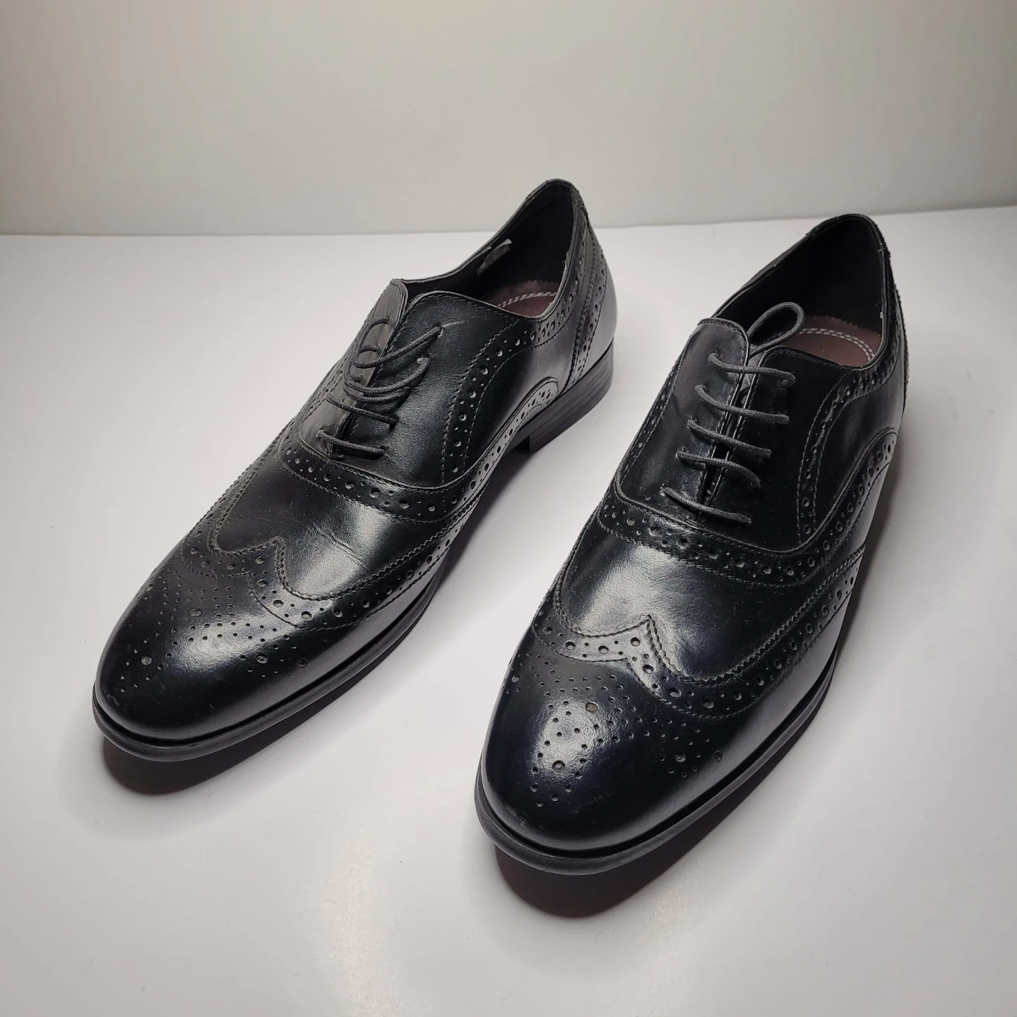 Topman Black Leather Brogue Shoes - photo 2