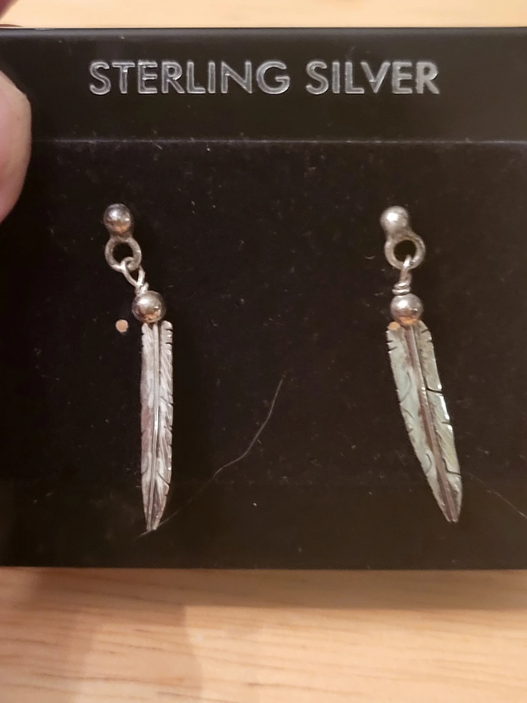 Sterling Silver Feather Drop Earrings - photo 5