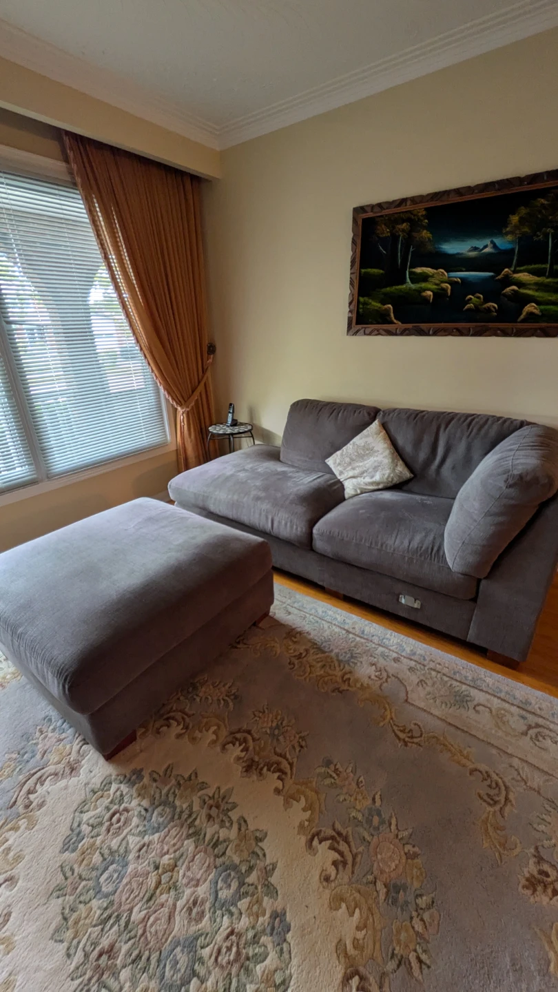 Grey Sofa and Matching Ottoman