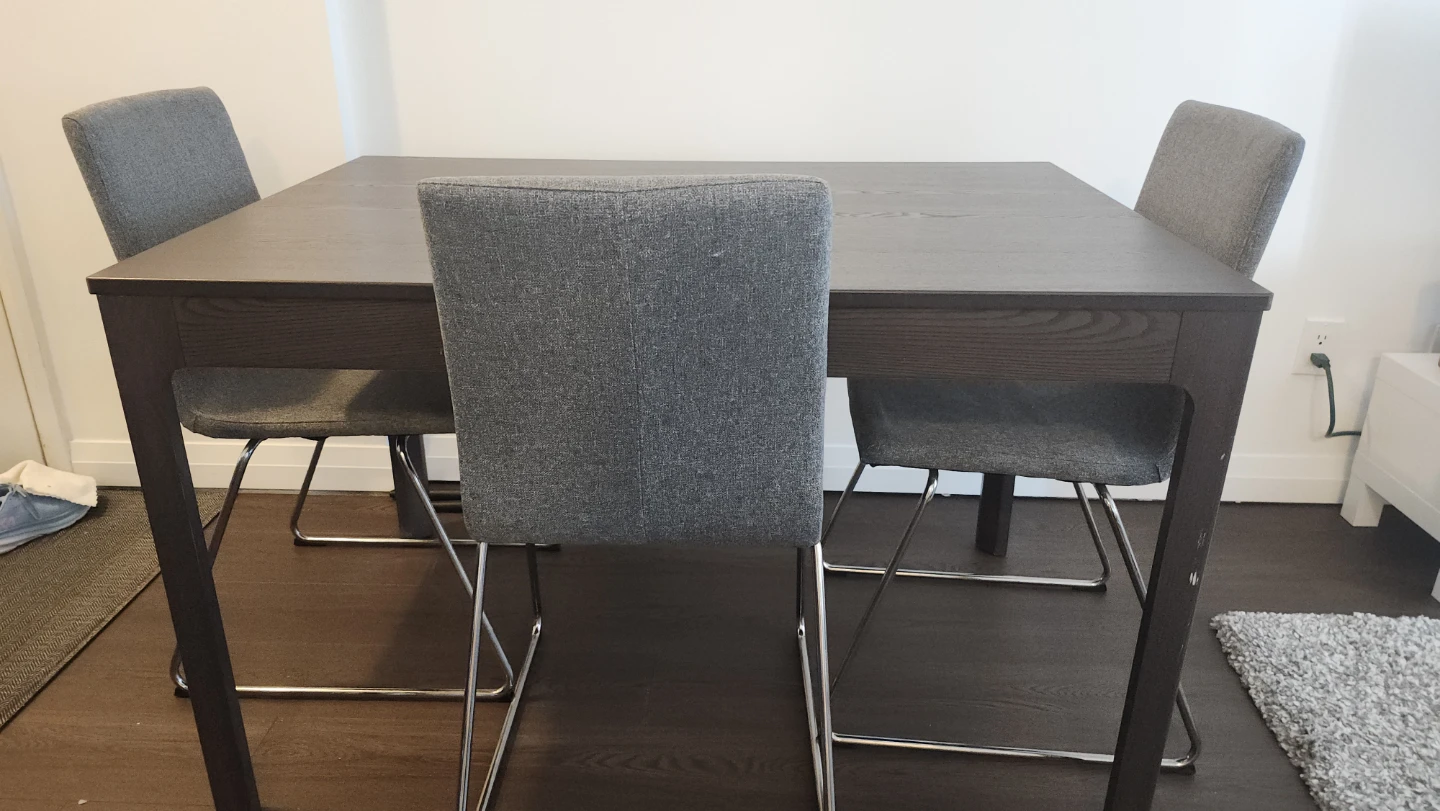 3 Grey Fabric Dining Chairs - photo 4