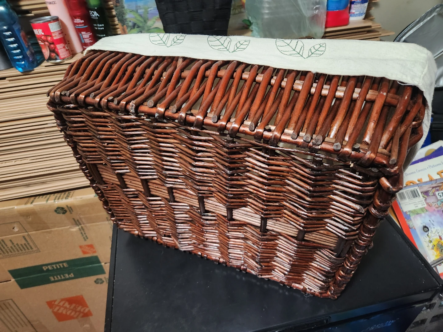 Woven Wicker Storage Basket with Fabric Liner 28" x 14" x 6" - photo 3