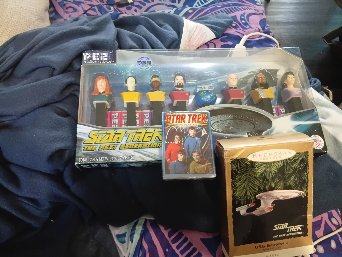 Star Trek Next Generation PEZ and Ornament Set