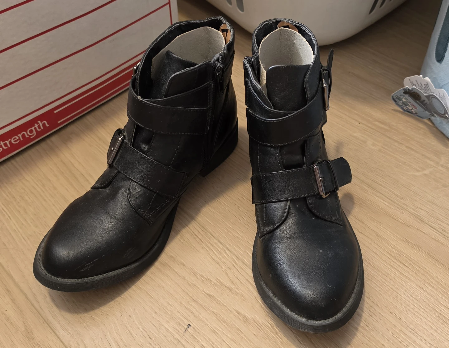 Black Buckle Ankle Boots Size 7