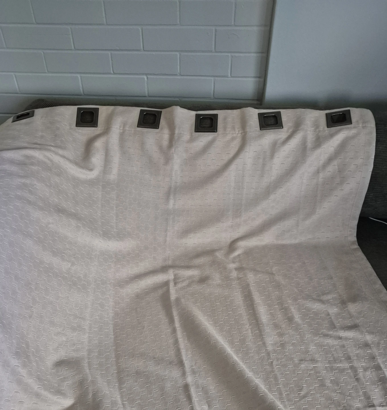 Beige/Tan Textured (suede feel) Square Grommet Curtains
