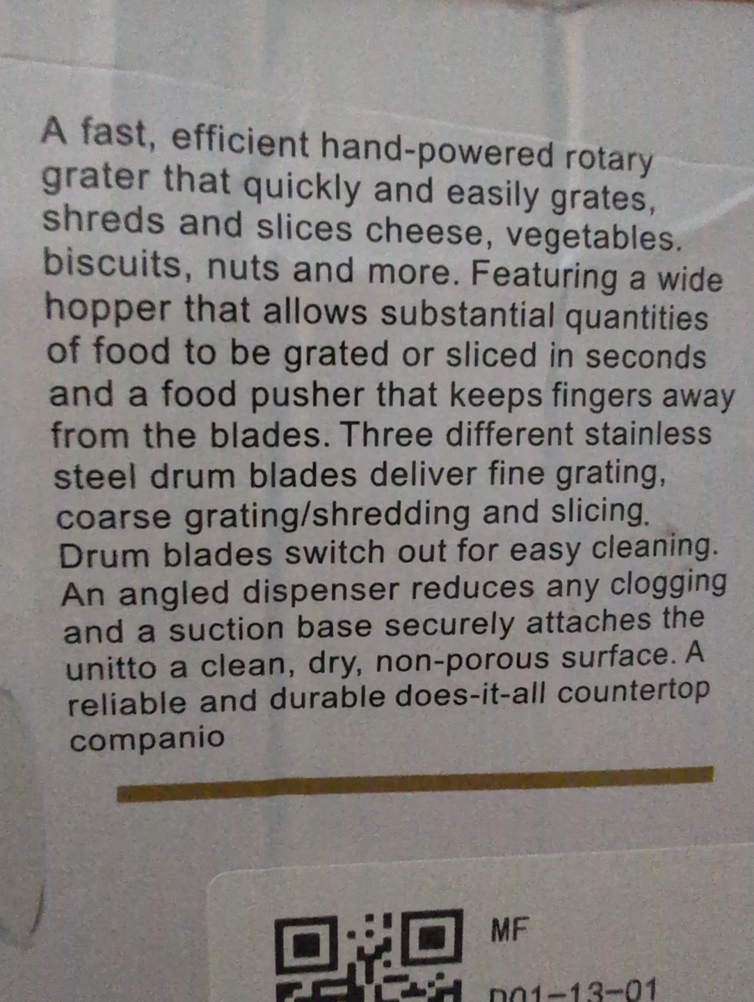 Tabletop Drum Grater with 3 Stainless Steel Blades - photo 3
