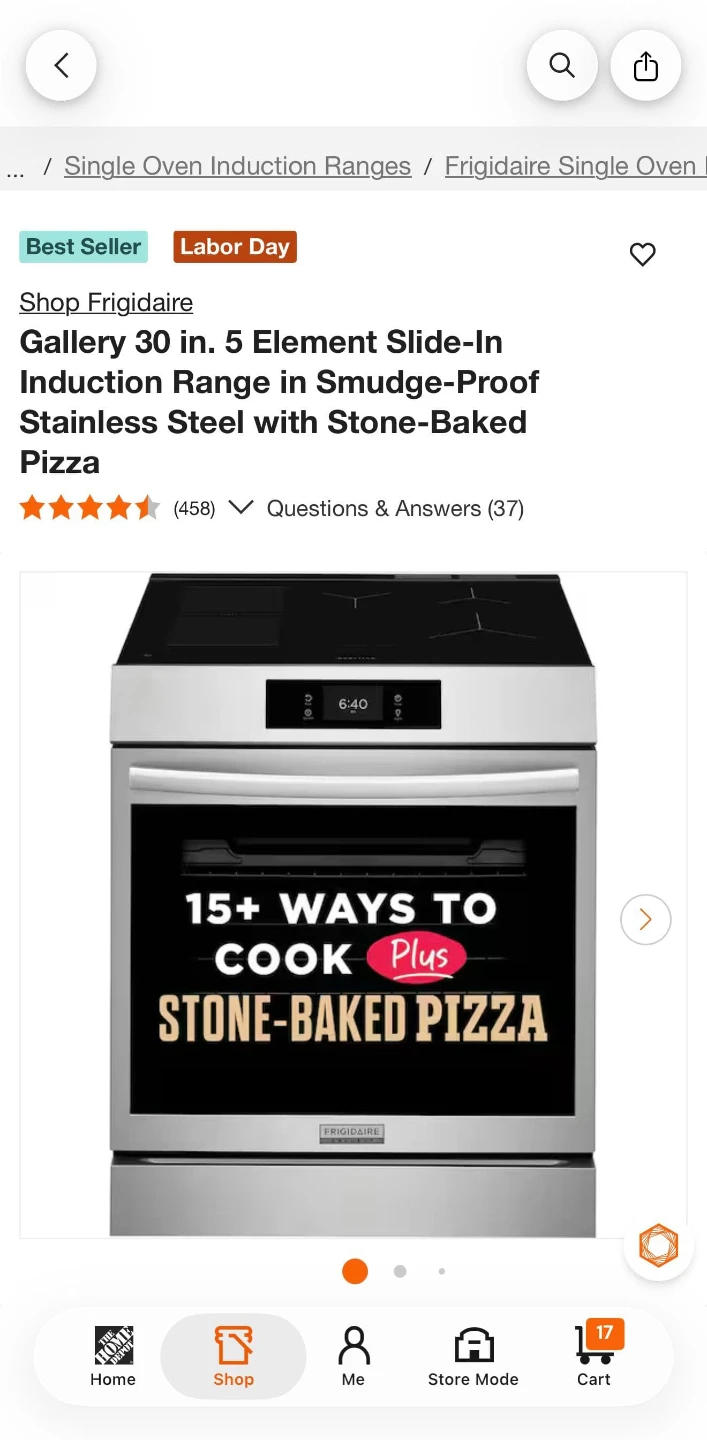 Frigidaire Gallery 30 in. 5 Element Slide-In Induction Range