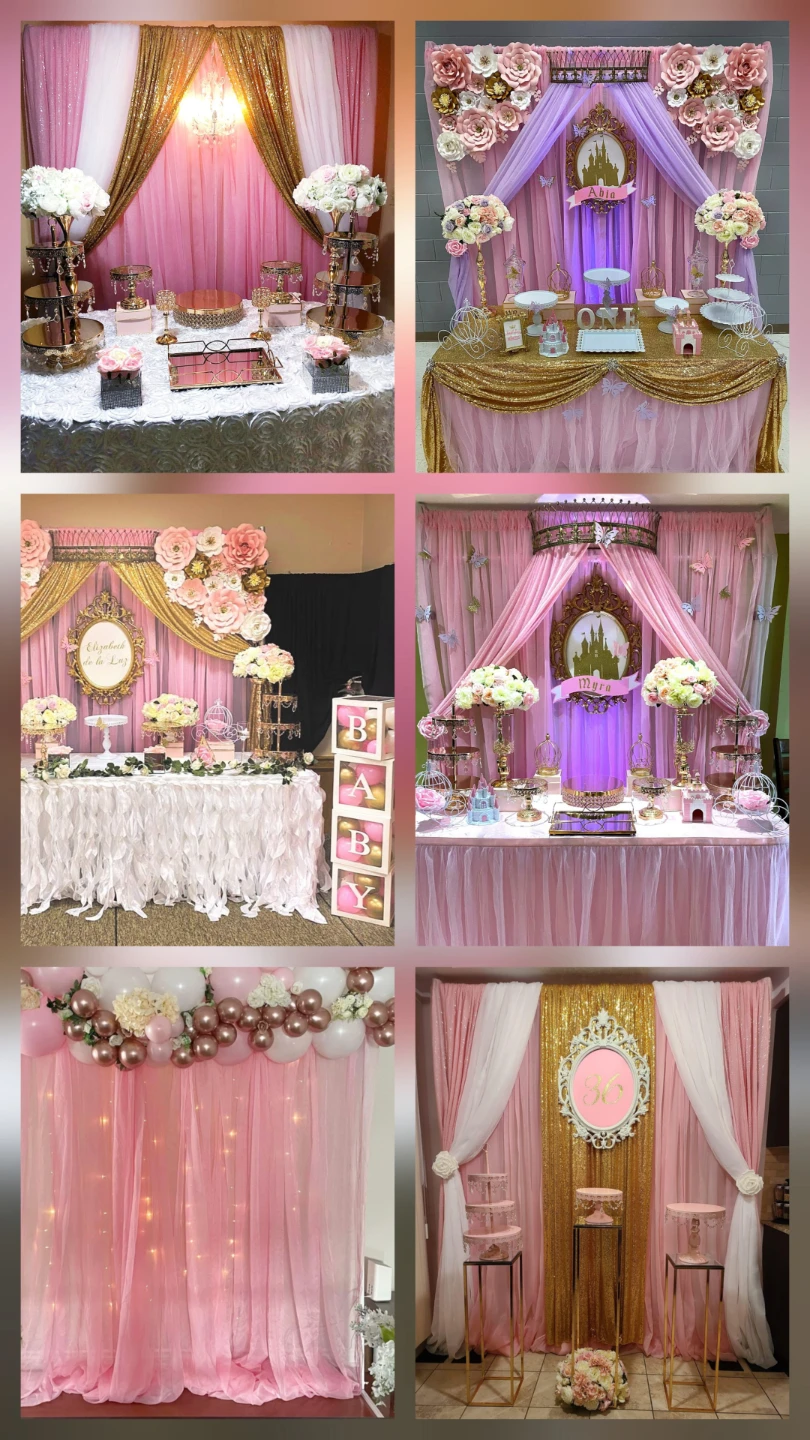 Party Backdrop Pink Drapes Curtains