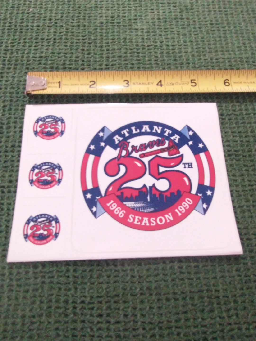 Atlanta Braves 25th Season 1966-1990 Sticker Sheet - photo 2
