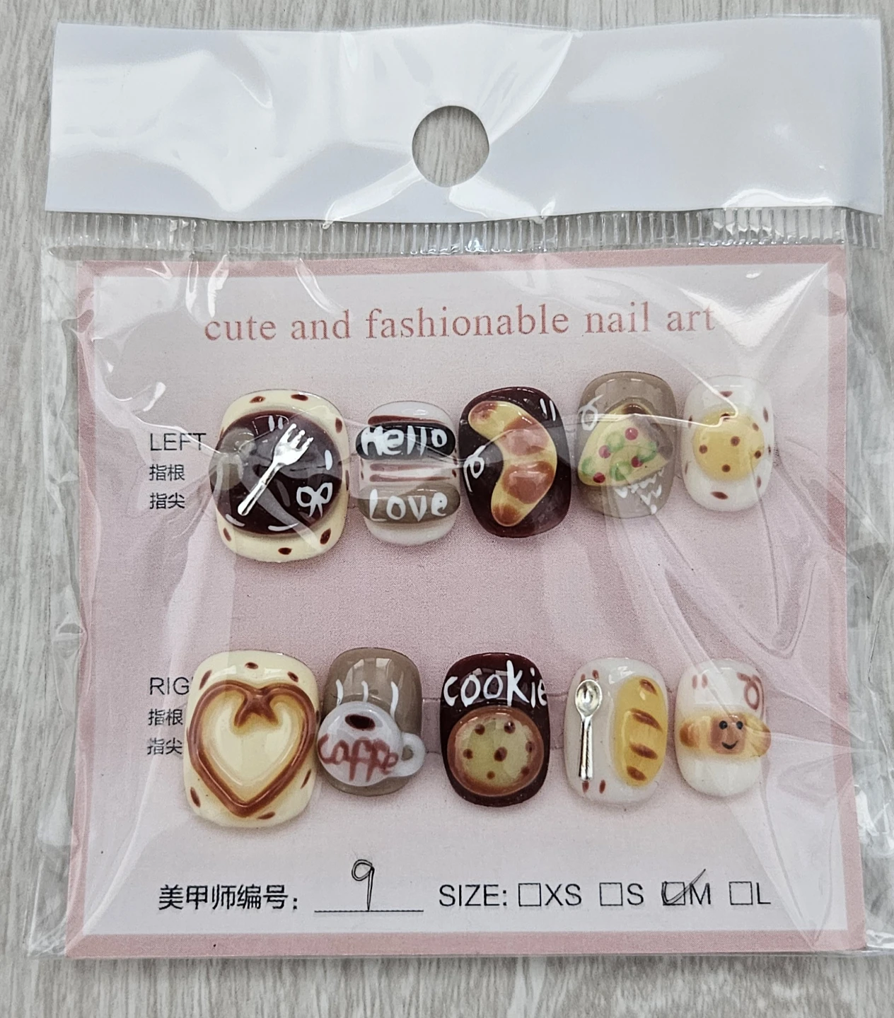 Food Theme Press-On Nails Size M