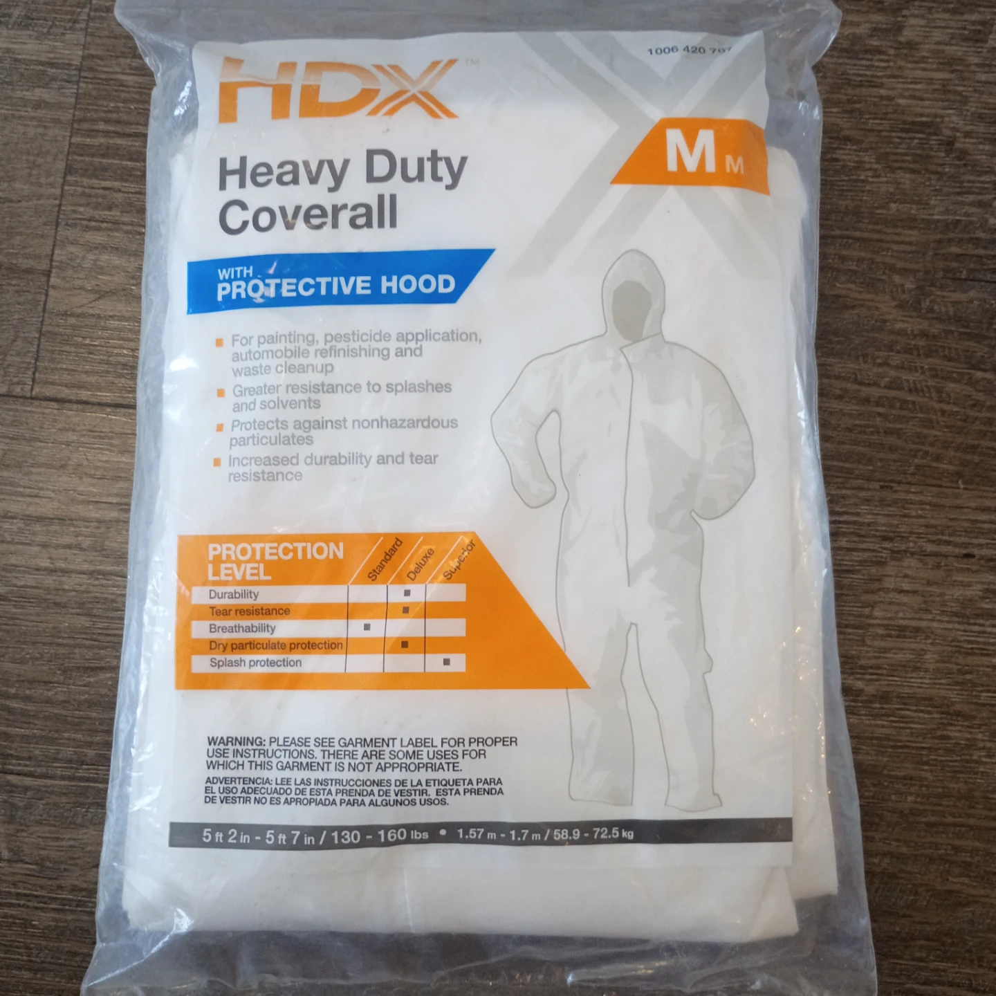HDX Heavy Duty Coverall with Hood, Medium