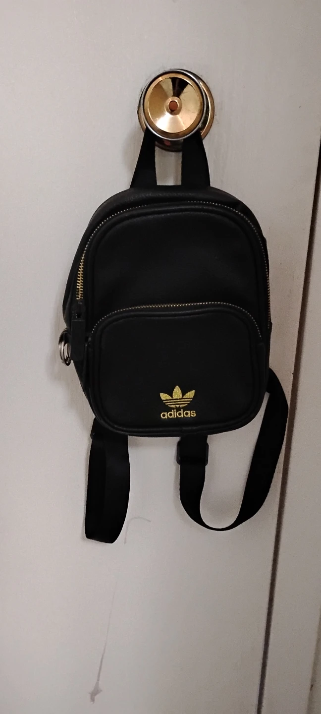 Adidas Black and Gold Mini Backpack