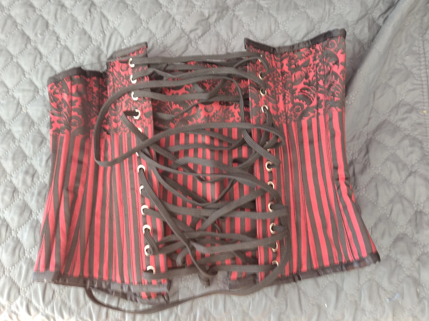FREE - Red and black striped corset - photo 2