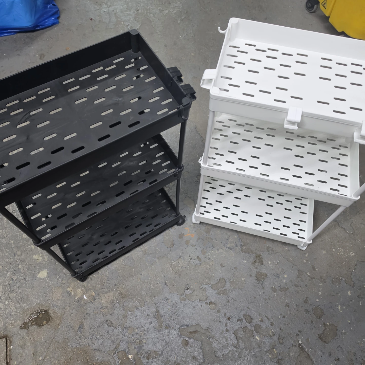 2× 3-Tier Rolling Storage Cart (White or Black) - photo 2