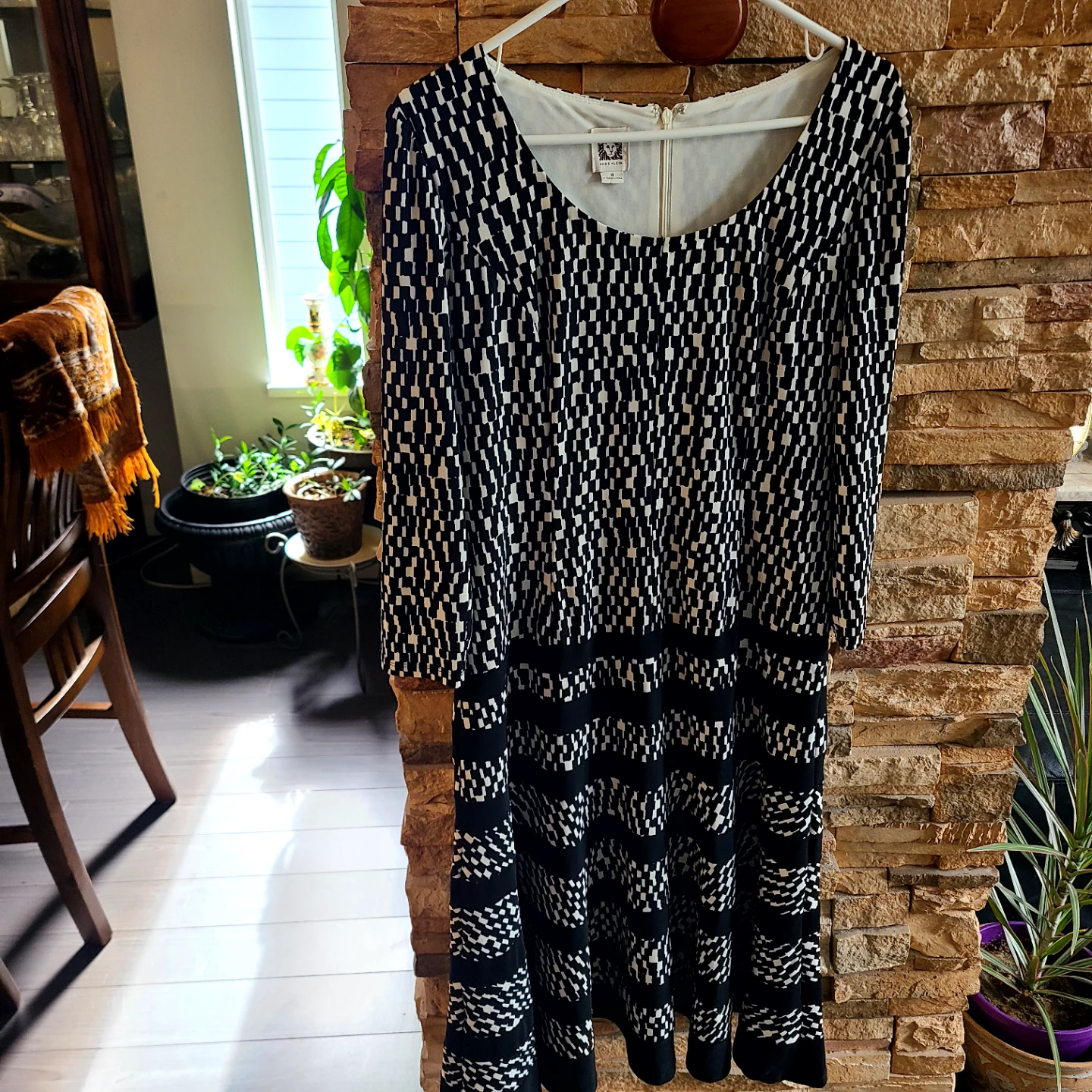 Anne Klein Black and White Patterned Dress