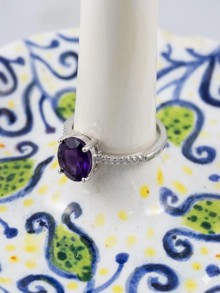 Amethyst and Sterling Silver Ring - photo 3