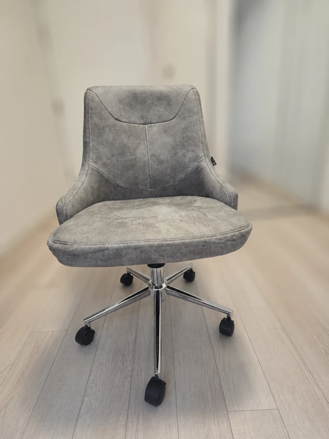 Grey Faux Suede Office Chair - photo 2