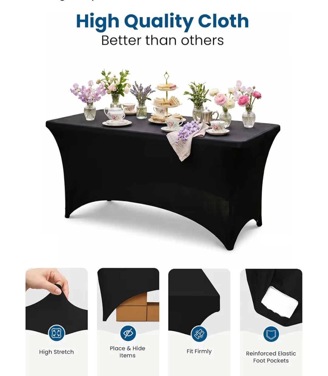 4pcs Spandex Tablecloth for 6ft Table - photo 4