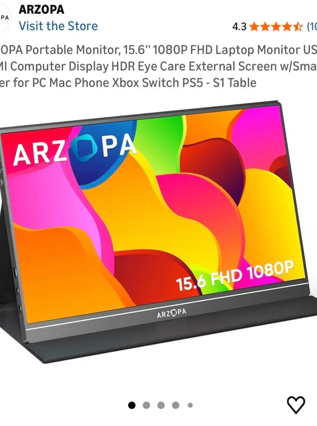 Arzopa 15.6 inch Portable Monitor send offer / trade