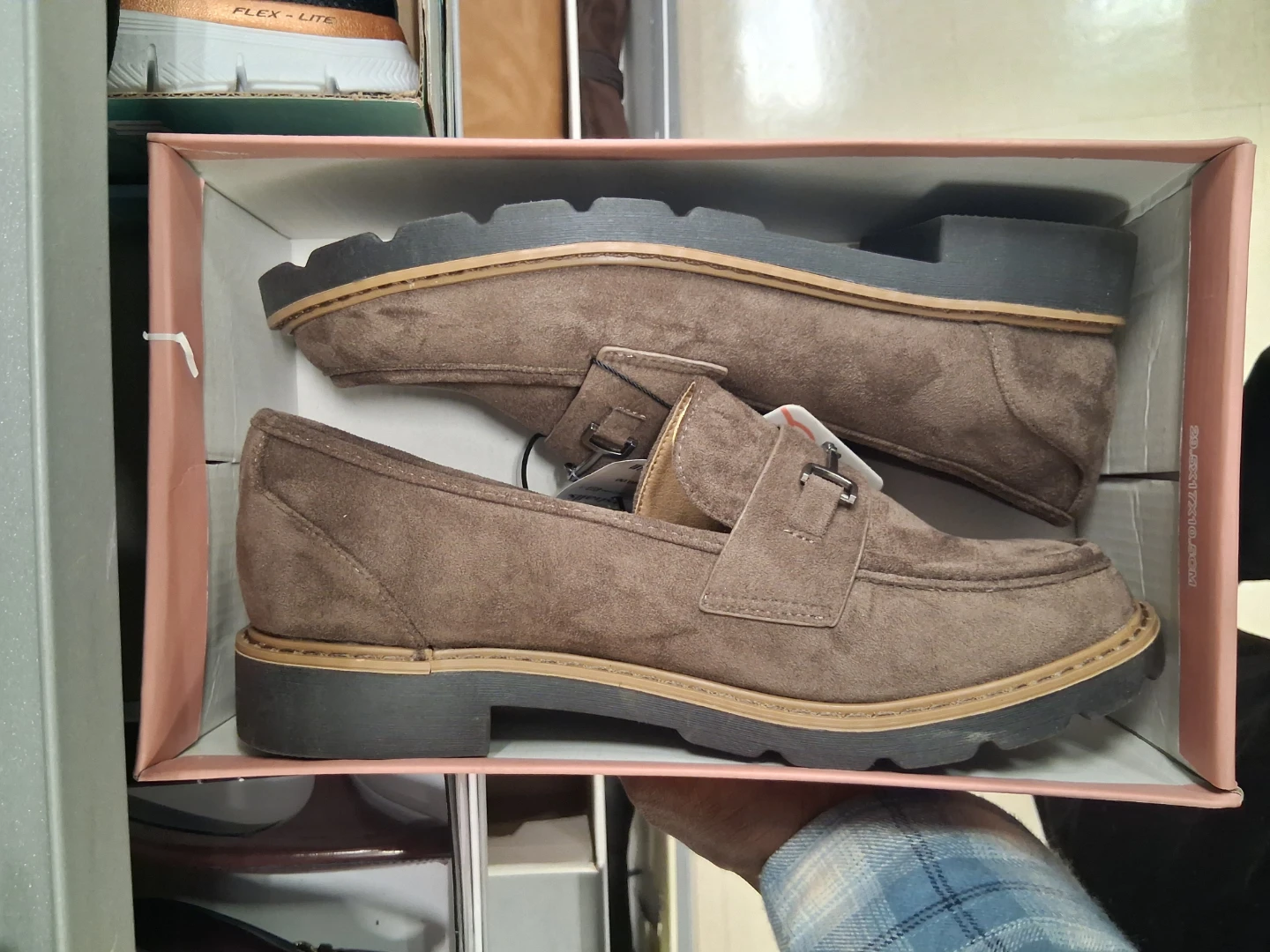 Taupe Suede Loafers