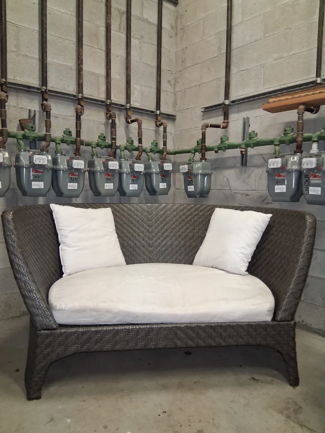 Woven Outdoor Loveseat with Cushions