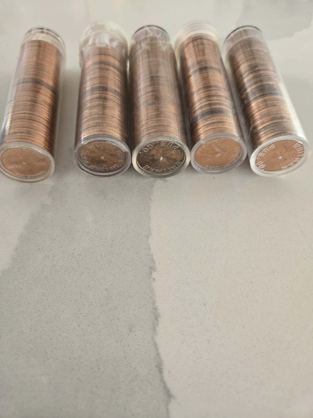 5 Rolls of Vintage 1963 Canadian Pennies - photo 3