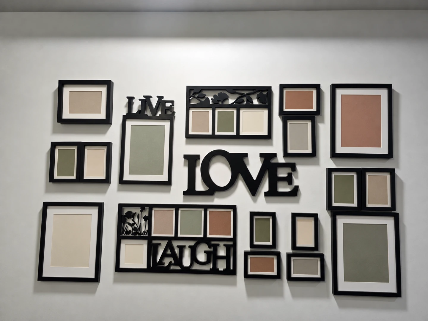 Black Live Laugh Love Wall Photo Frame Set