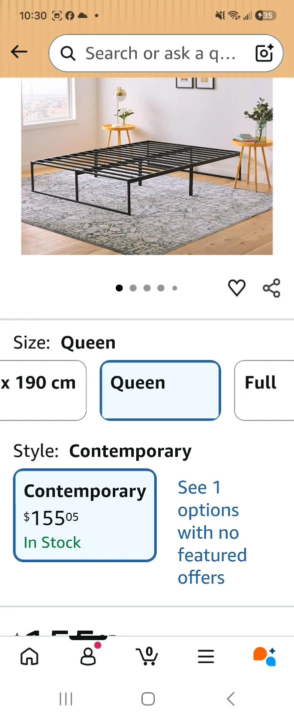Queen Size Contemporary Metal Bed Frame