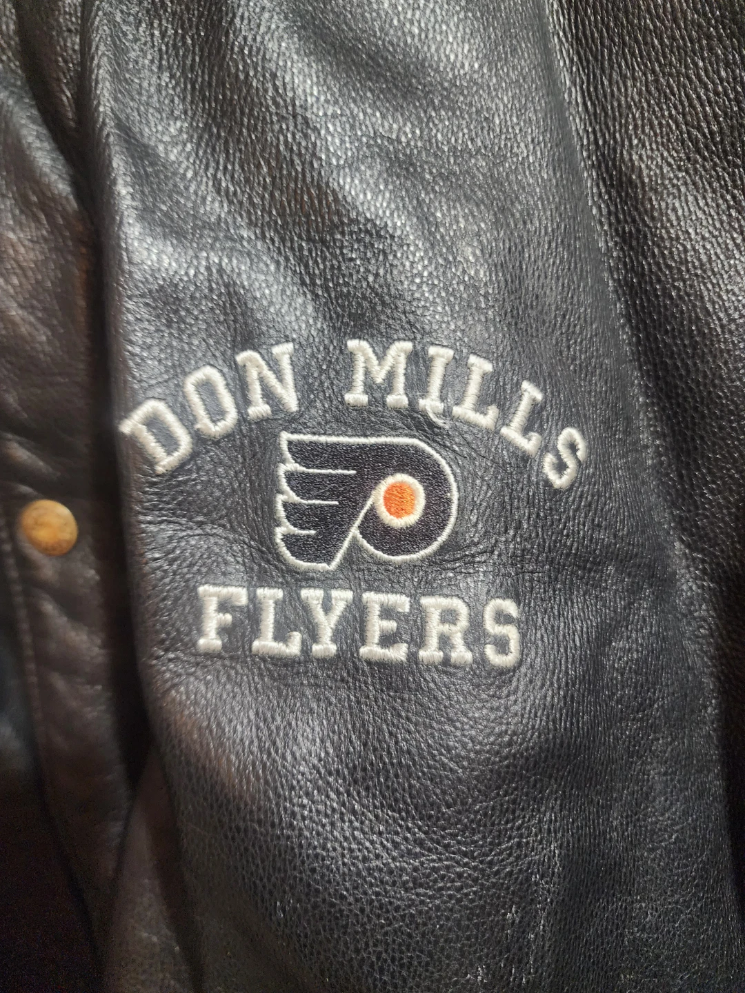 Rare Vintage Roots Don Mills Flyers Leather Jacket