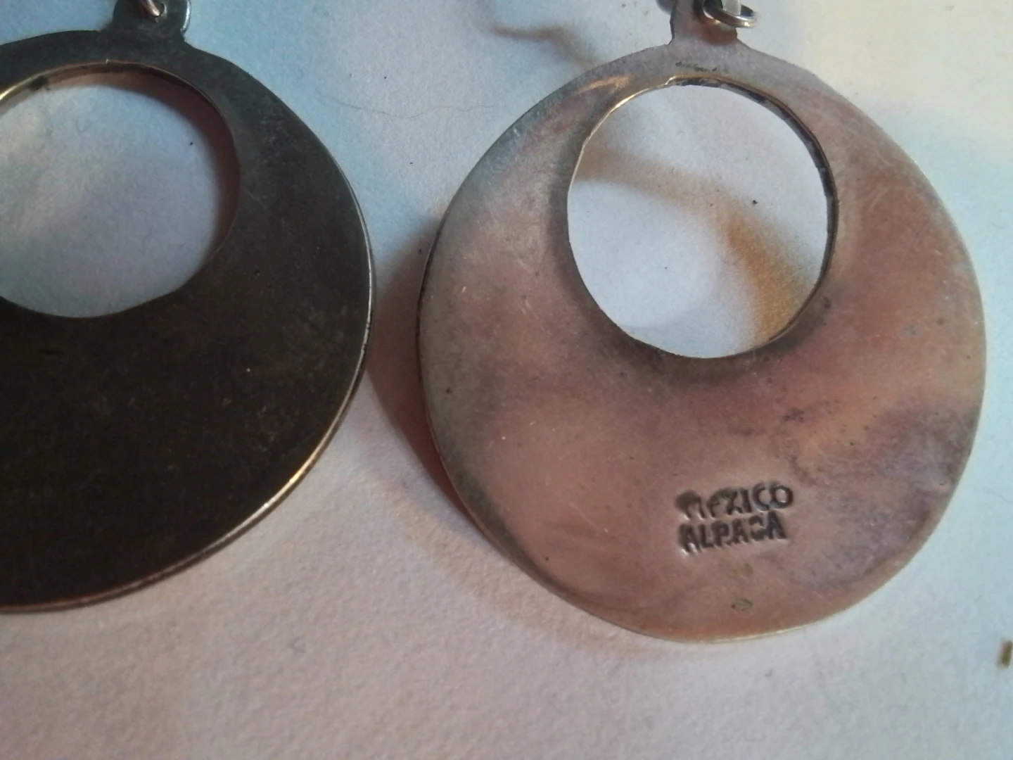 Vintage Mexico Alpaca Silver Inlay Earrings - photo 4