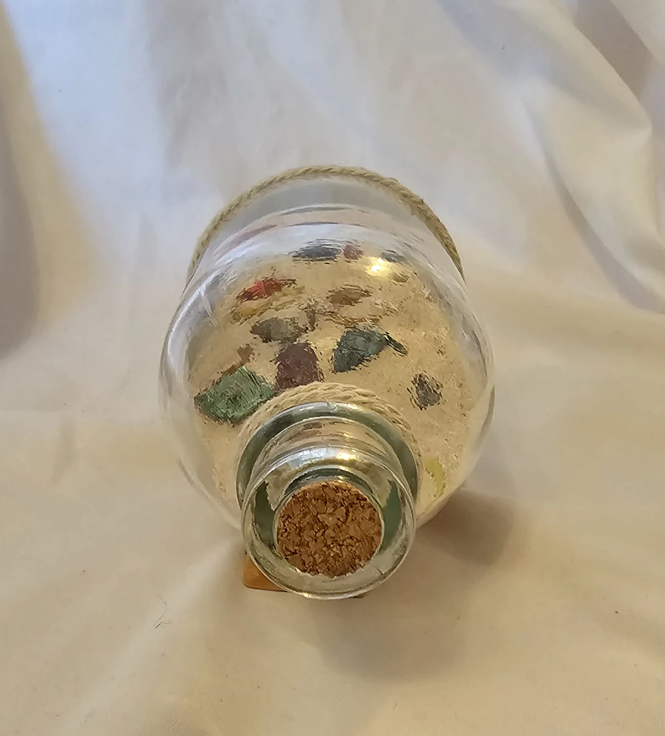 Multi-Coloured Punta Cana Glass Bottle with Sand and Shells - photo 2