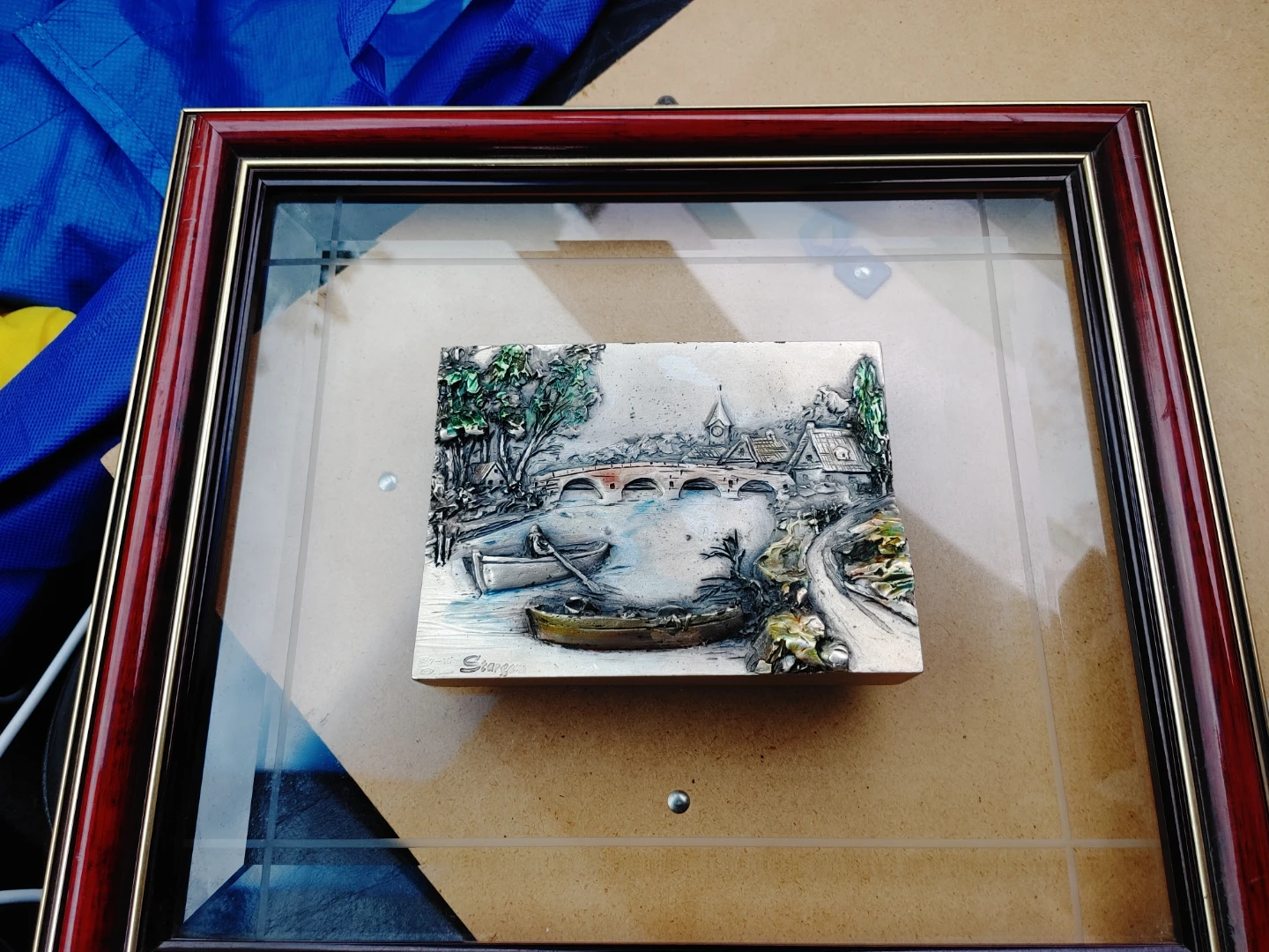 Stargent Italian Silver on Glass Art Piece