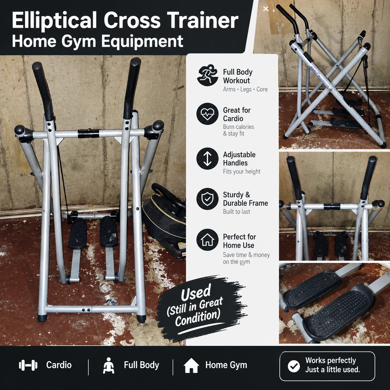 Elliptical Cross Trainer – Home Gym Exercise Machine