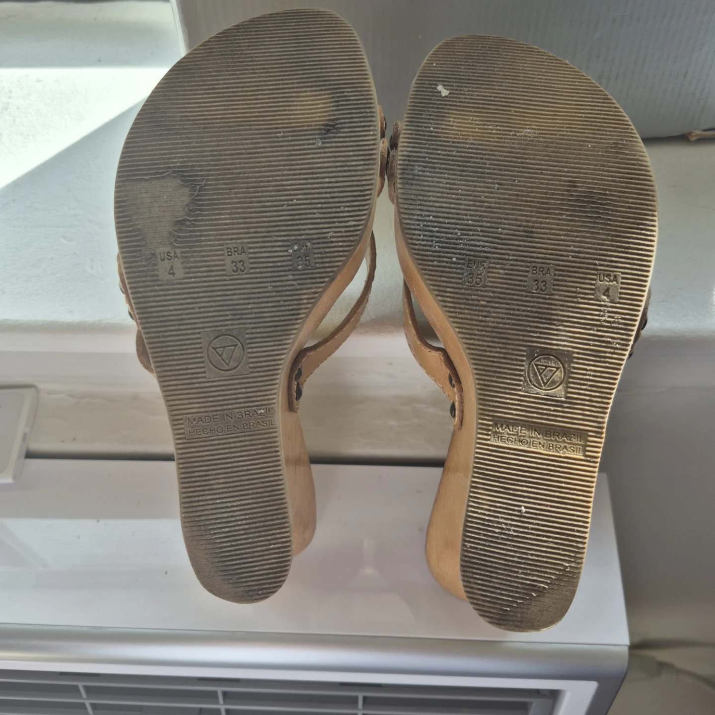 Aldo Wood Wedge Sandals Tan - photo 3