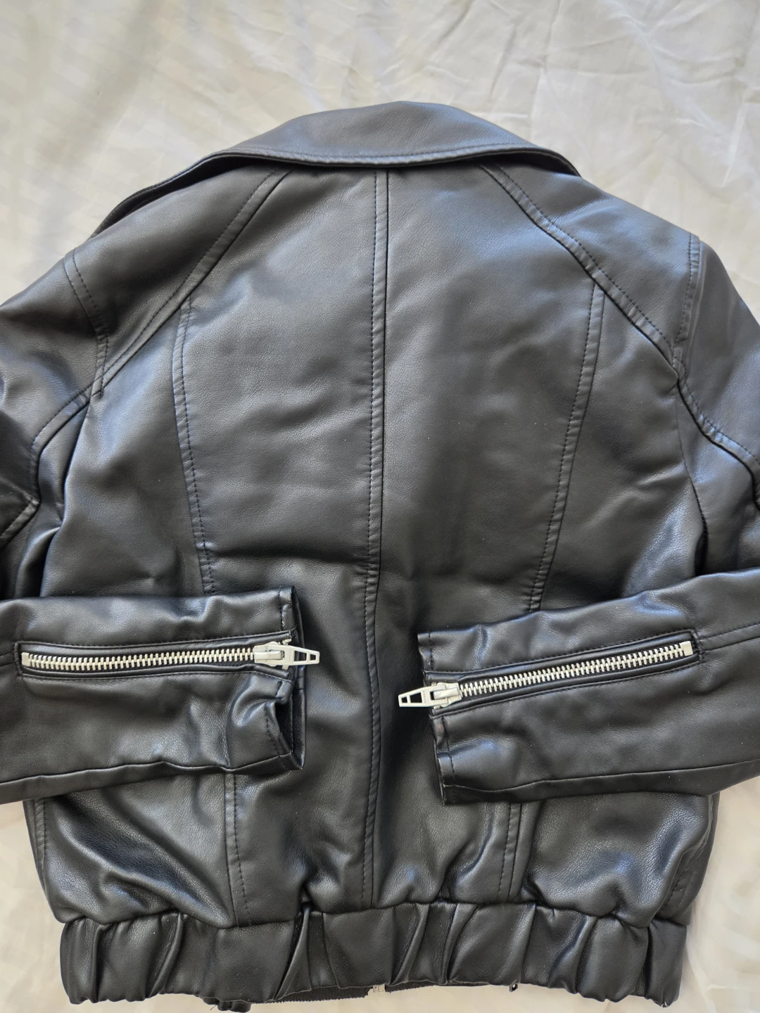 BLANKNYC Black Faux Leather Jacket with Hoodie - photo 4