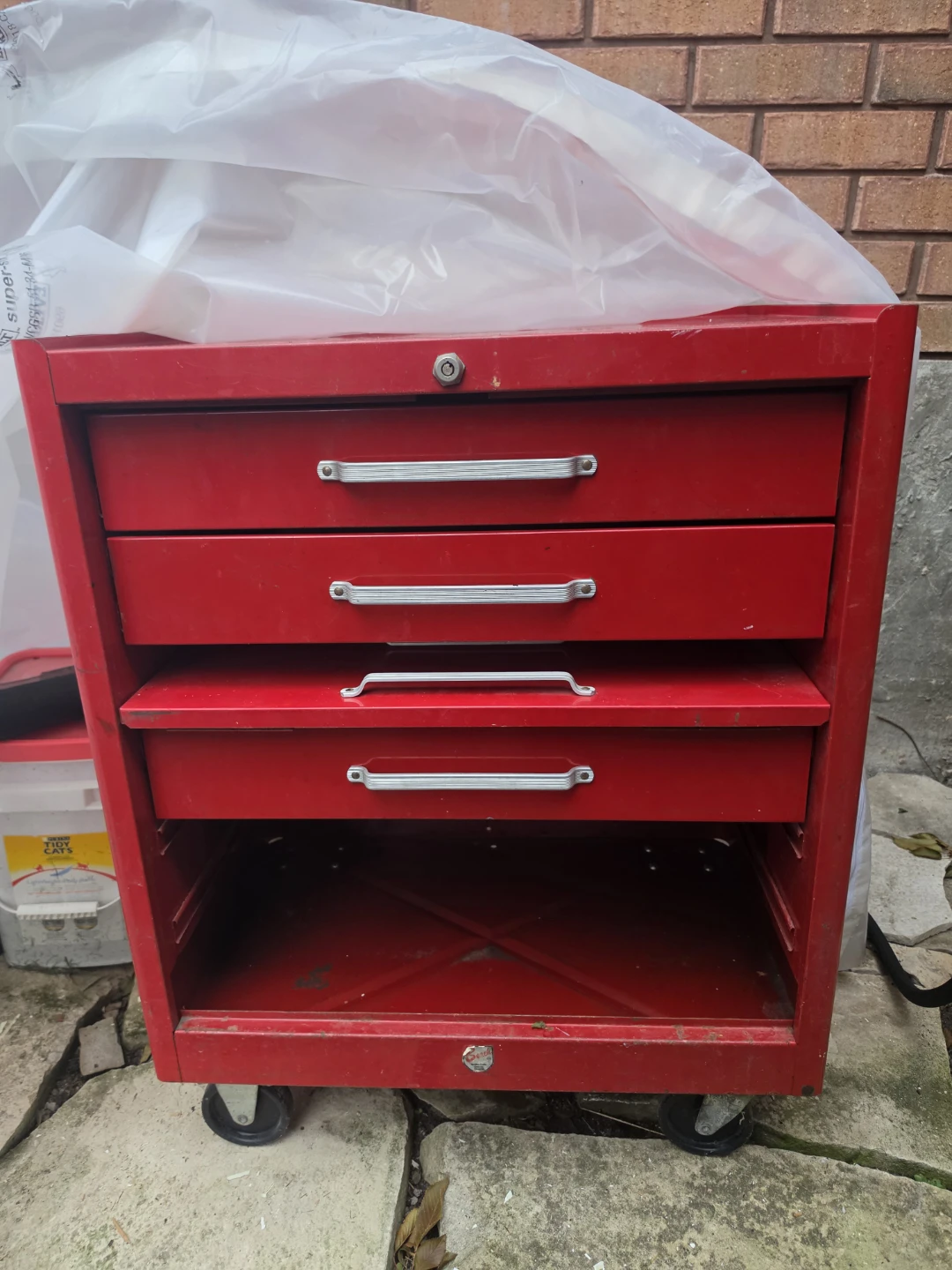 Red Metal Rolling Tool Chest