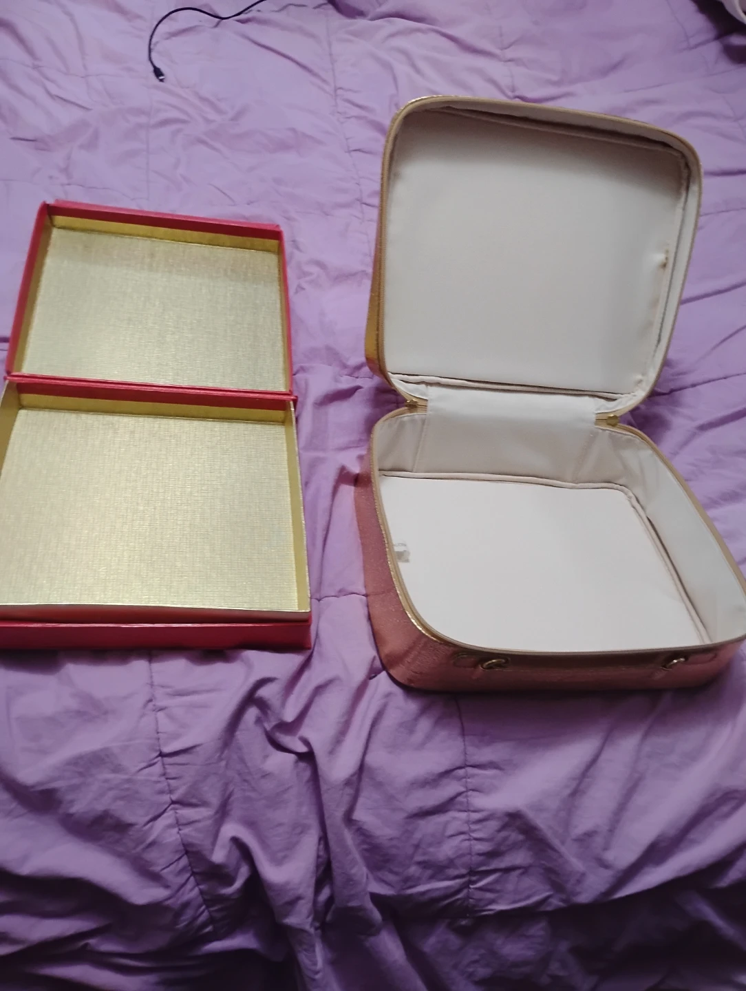 Red Storage Box and Gold Cosmetic Case - photo 2