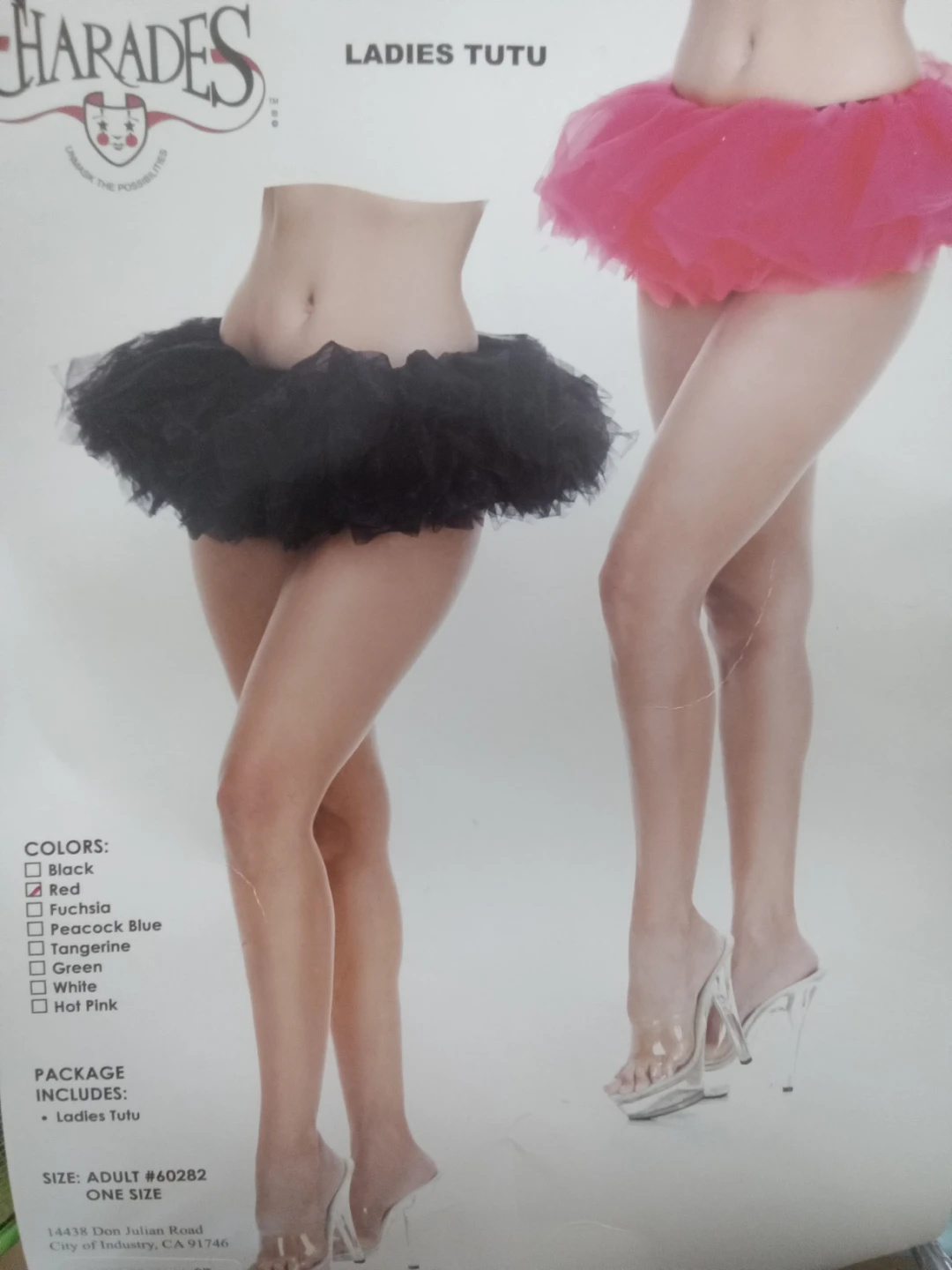 Charades Ladies Tutu Adult One Size Red