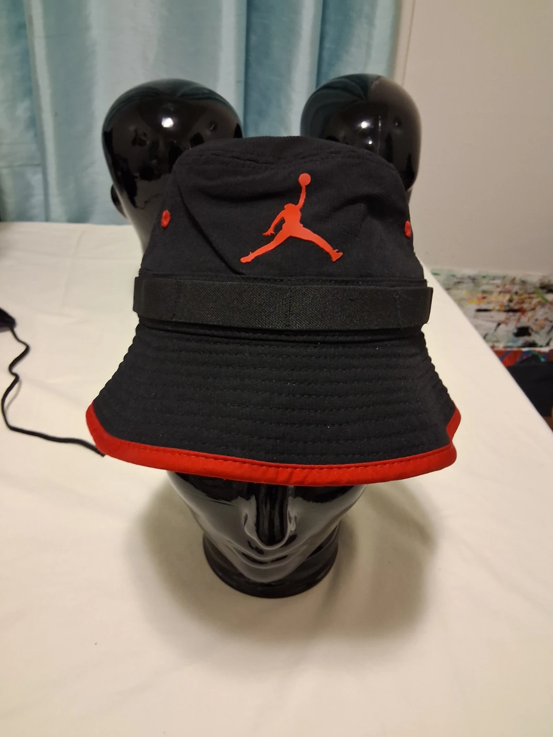 Youth Jordan Bucket Hat Black Red Jumpman Logo