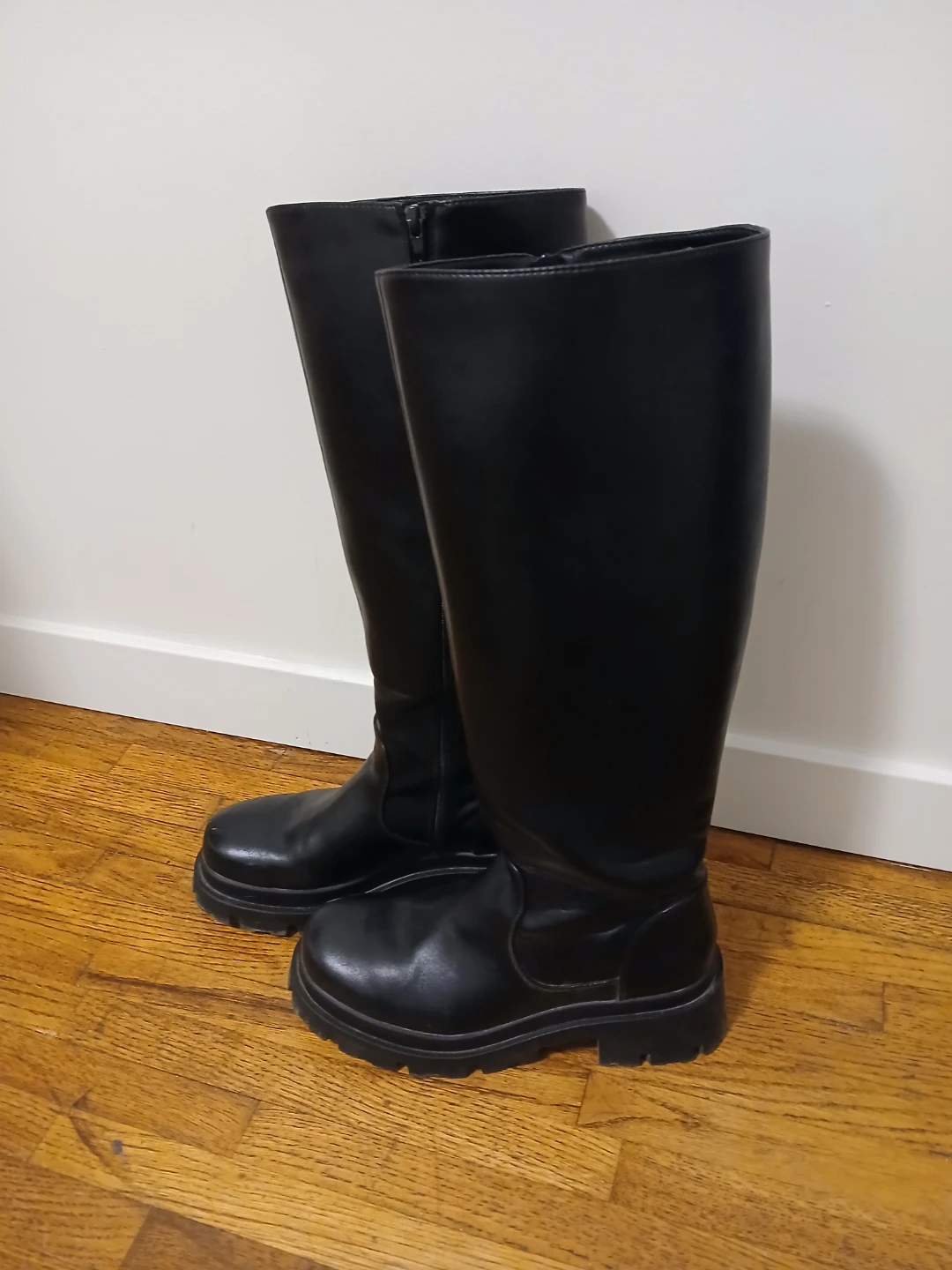 Black knee high boots