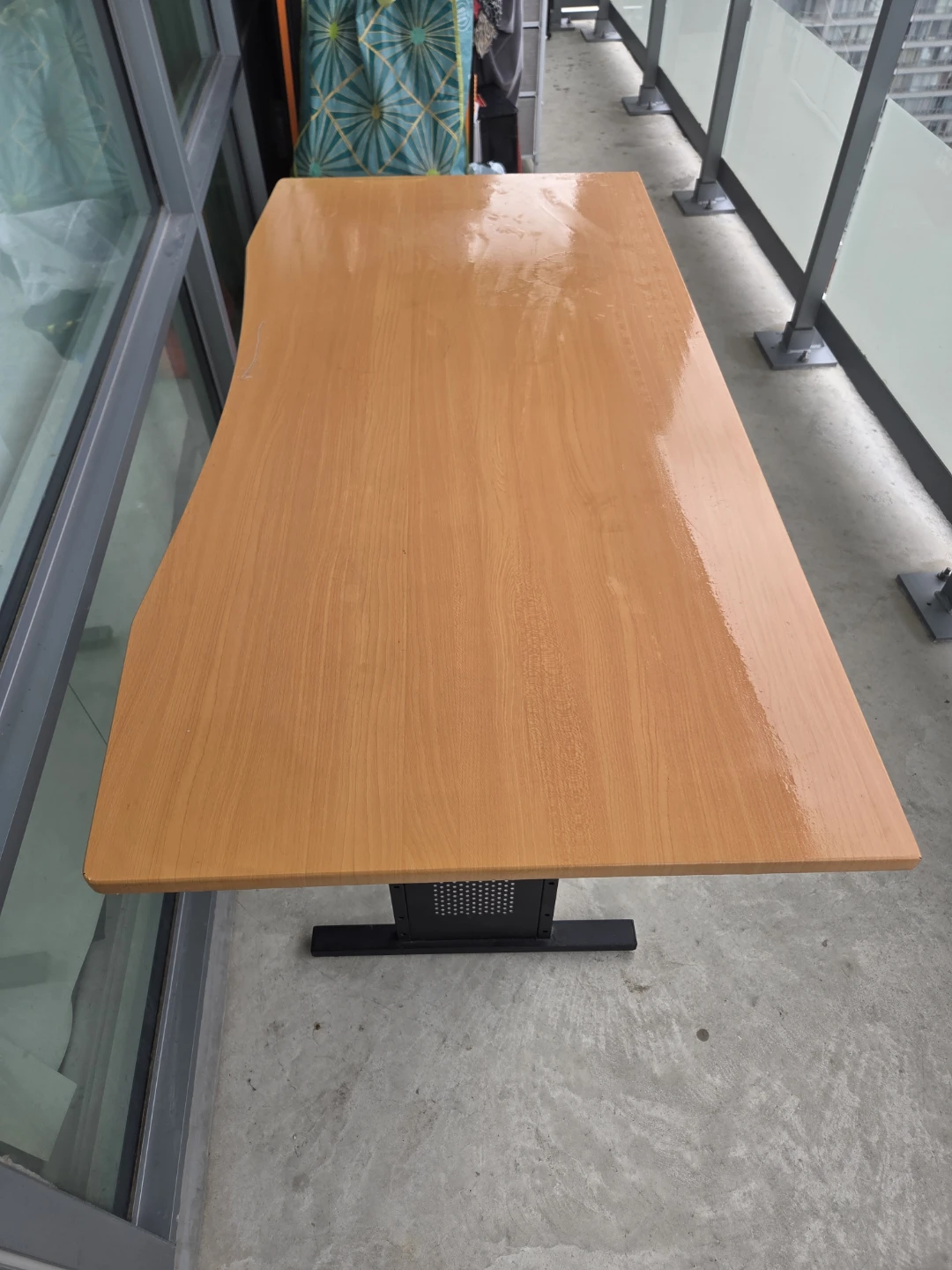 Wooden Desk with Black Metal Base - photo 3