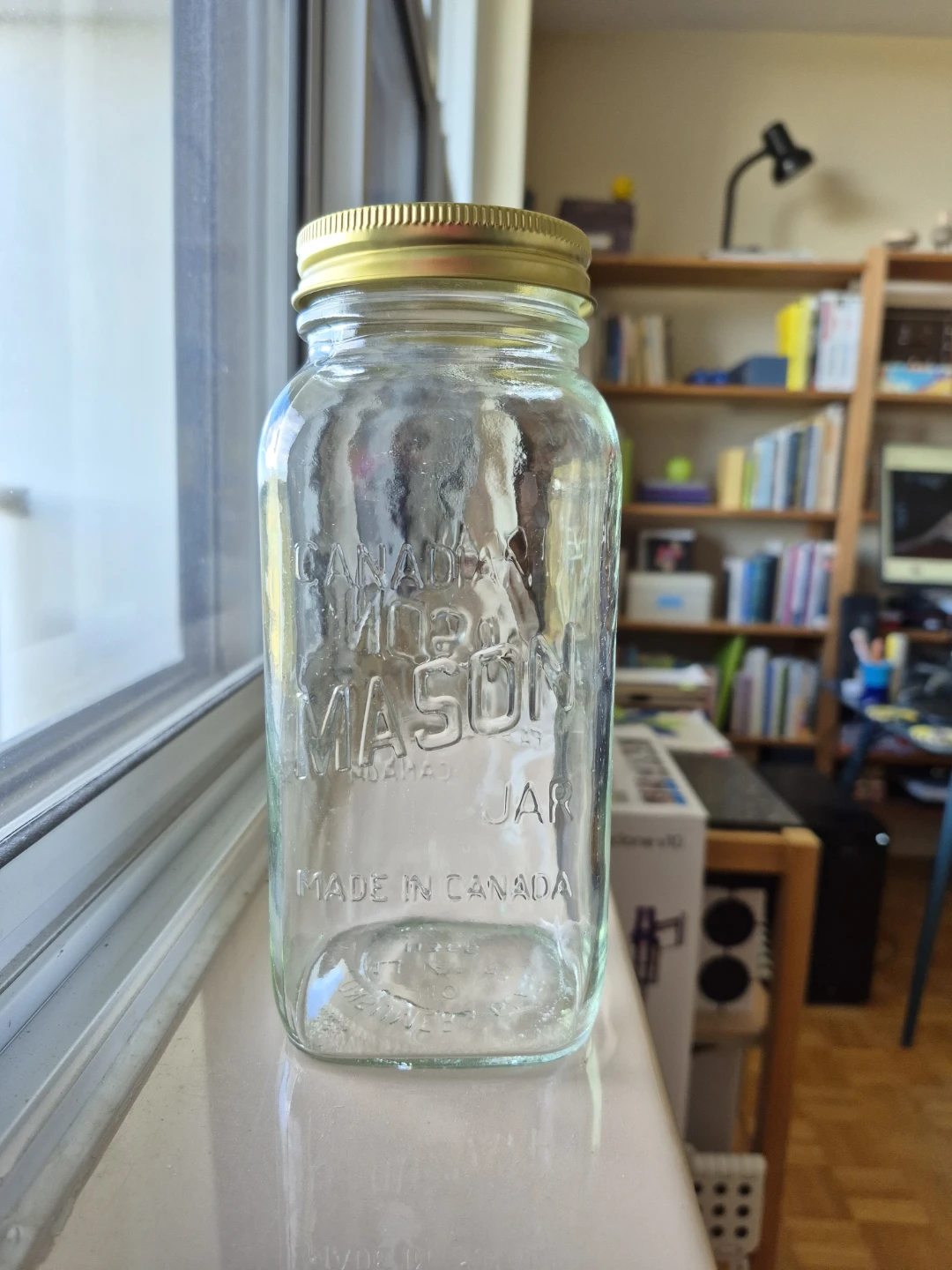 Mason Jar: Vintage Canadian Square 1L Regular-Mouth