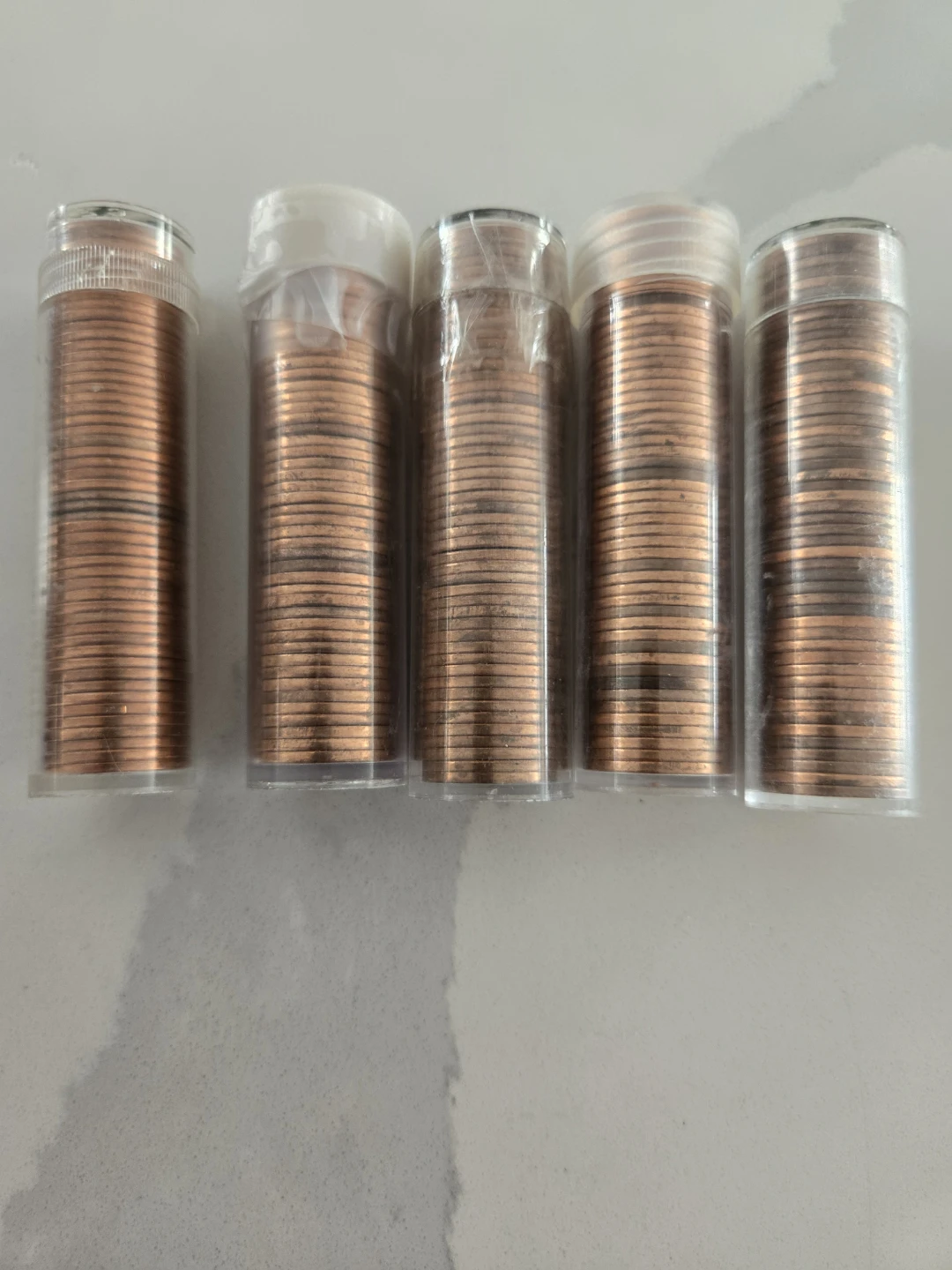 5 Rolls of Vintage 1963 Canadian Pennies - photo 2