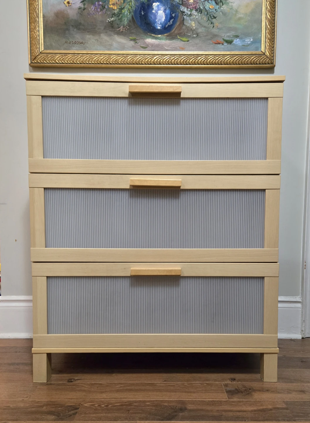 IKEA 3-Drawer Dresser with Frosted Panels