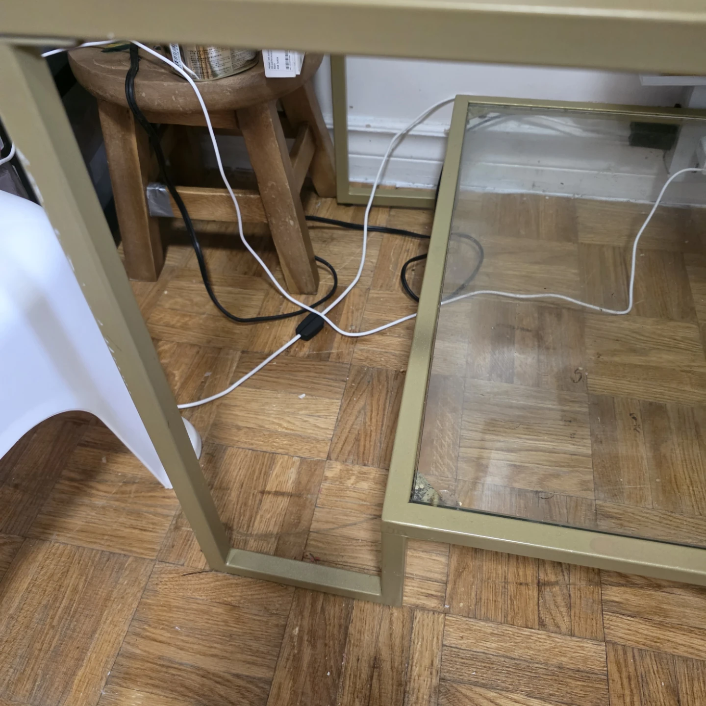 Gold Metal and Glass Coffee Table - photo 3