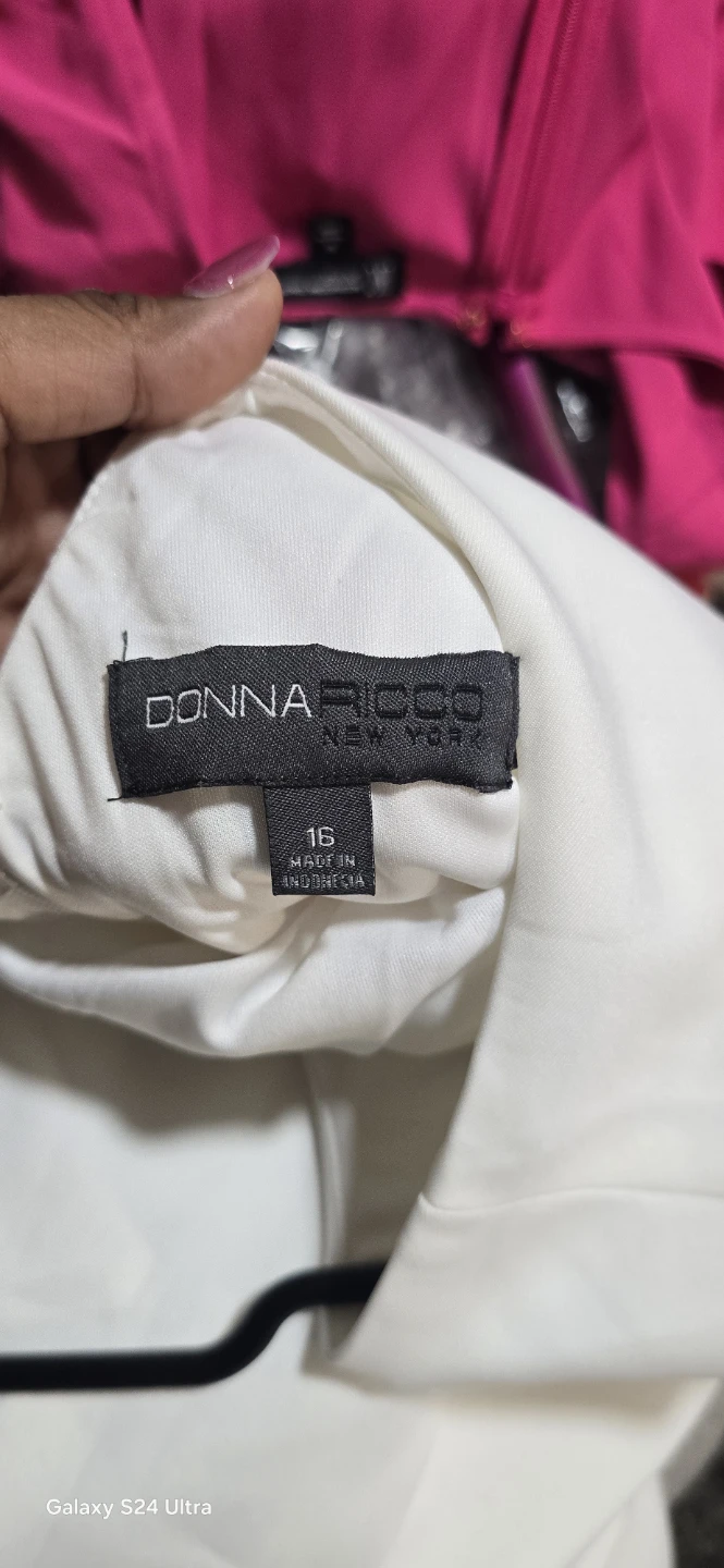 Donna Ricco Ivory Ruffle Hem Dress Size 16 - photo 4