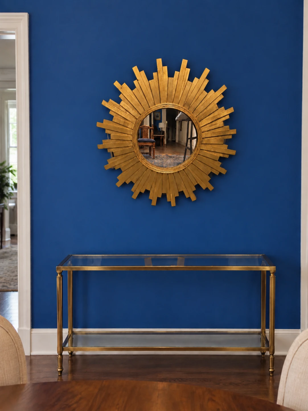 Vintage 70s Large Gold Sunburst mirror - photo 2
