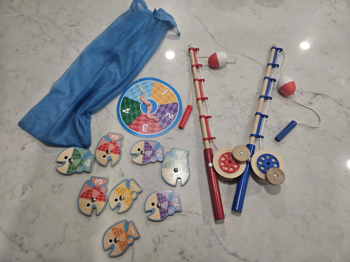 Melissa and Doug Wooden Magnetic Fishing Game Catch and Count