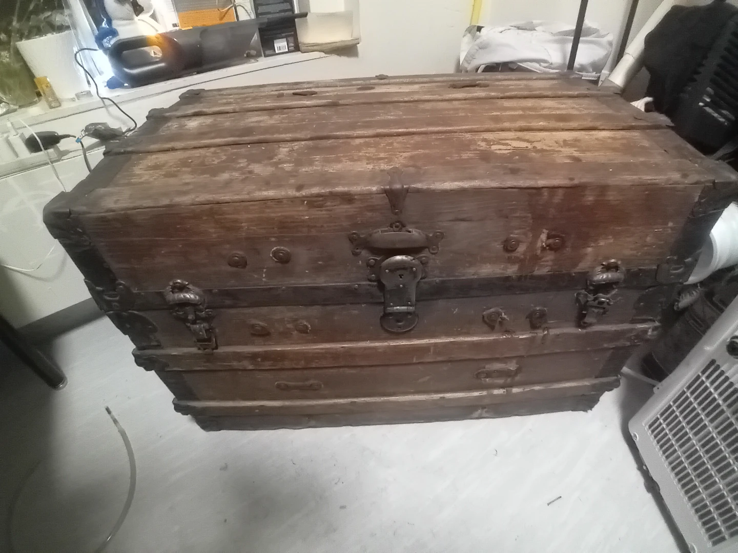 Vintage Wooden Storage Trunk - photo 2
